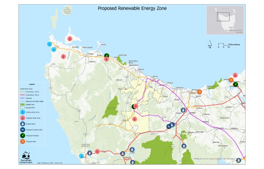 Tasmania Announces State’s 1st Renewable Energy Zone